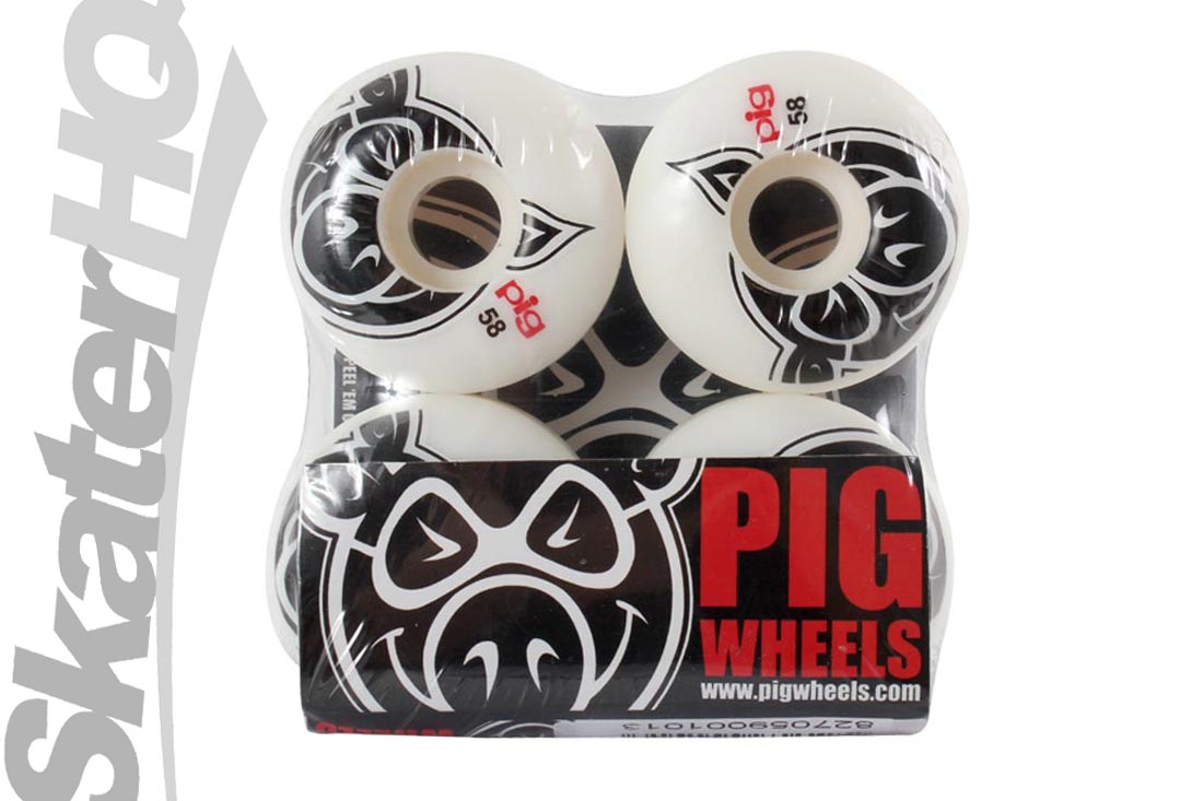 PIG Head 58mm - White Skateboard Wheels