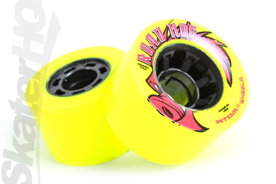 Atom Road Hog Quad 66x38mm/78a 8pk - Yellow Roller Skate Wheels