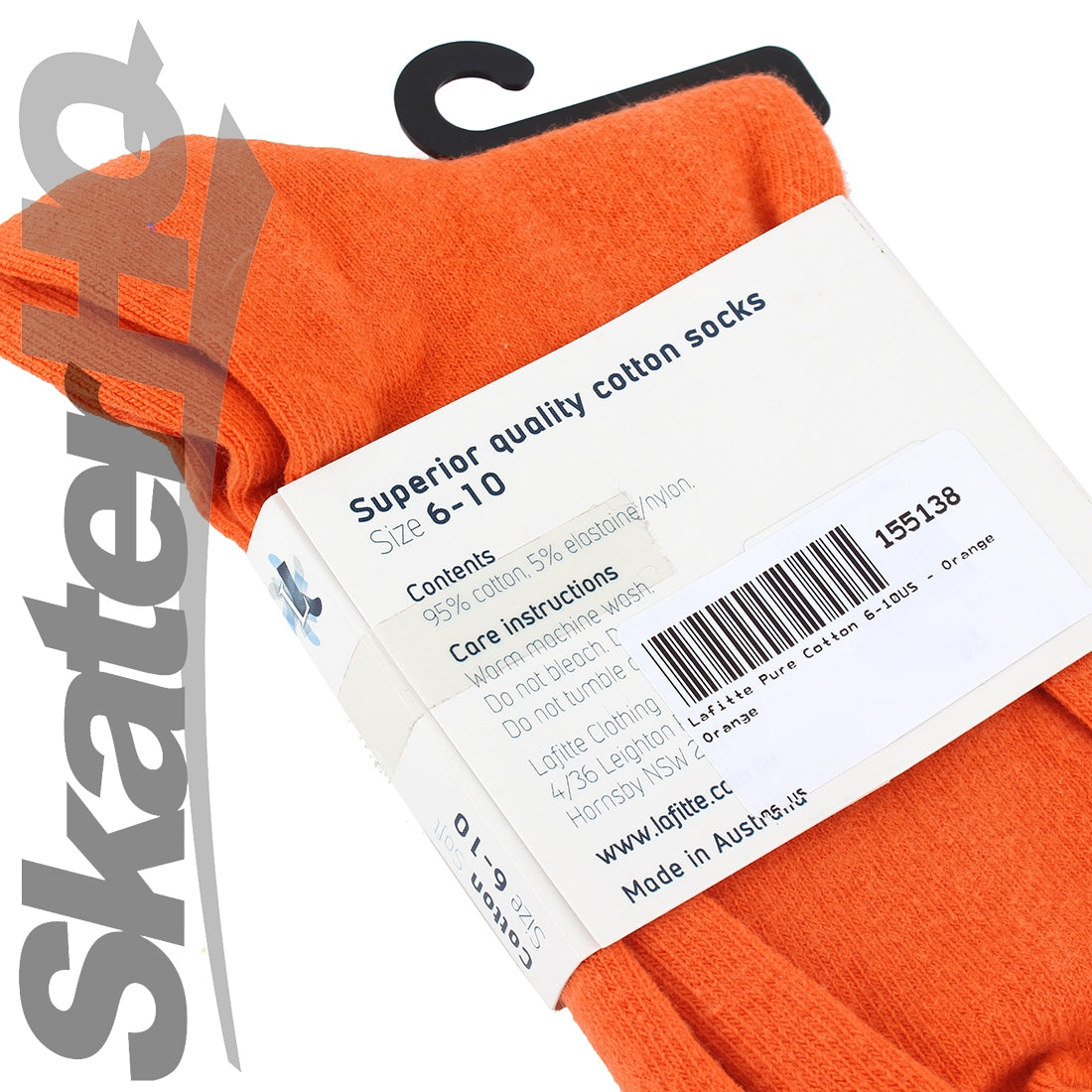 Lafitte Cotton Crew Socks - Orange - 6-10US Apparel Socks