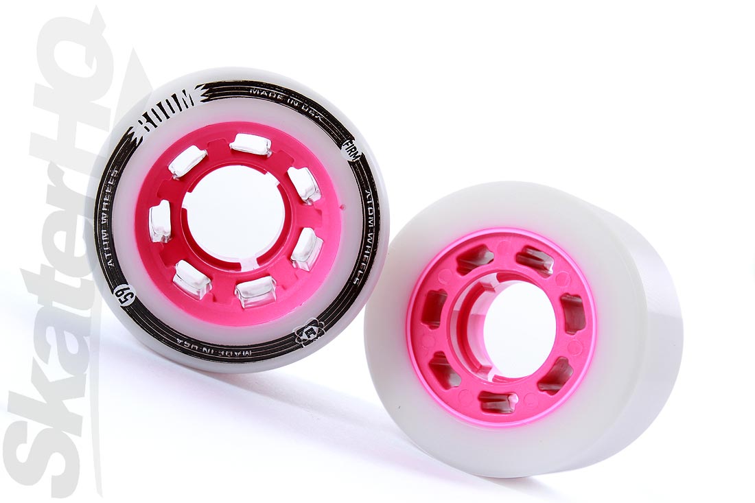Atom Boom Quad Hybrid FIRM White Pink 59mm 38mm 4pk Roller Skate Wheels