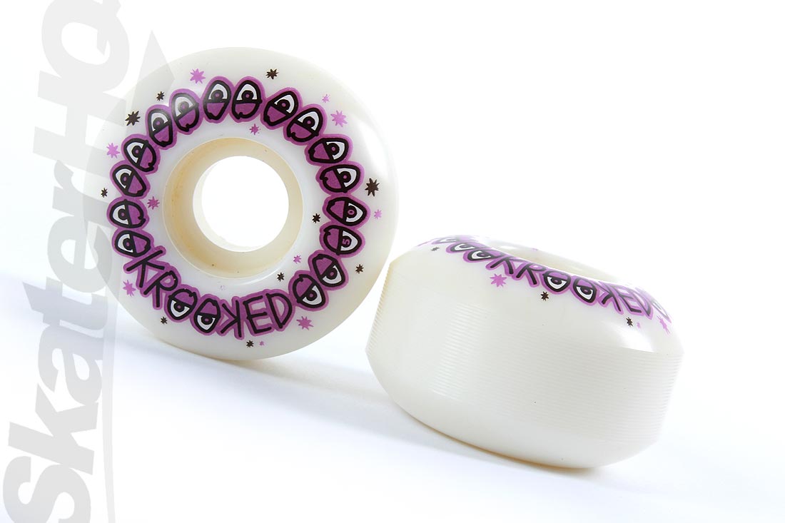 Krooked Eyes 50mm White Skateboard Wheels
