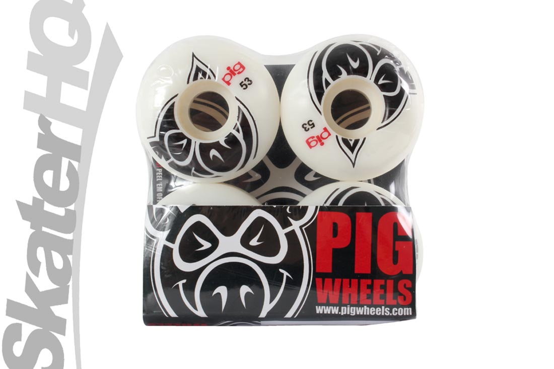 PIG Head 53mm - White Skateboard Wheels