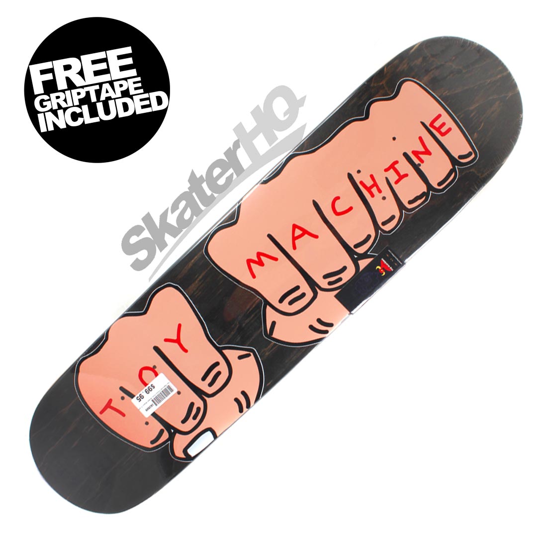 Toy Machine Fists 7.75 Deck - Black Stain Skateboard Decks Modern Street