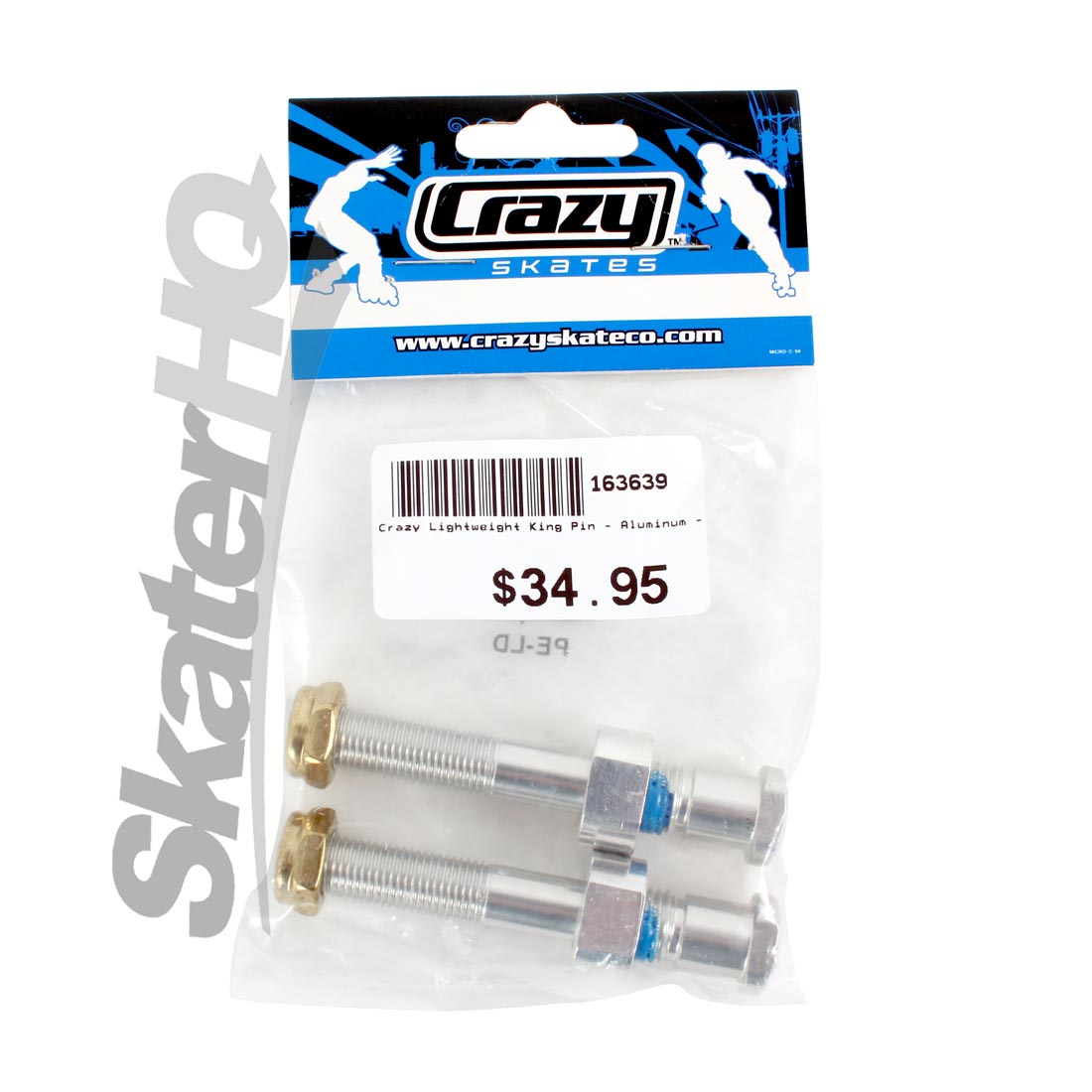 Crazy Aluminum King Pin - Pair - PIC Roller Skate Hardware and Parts