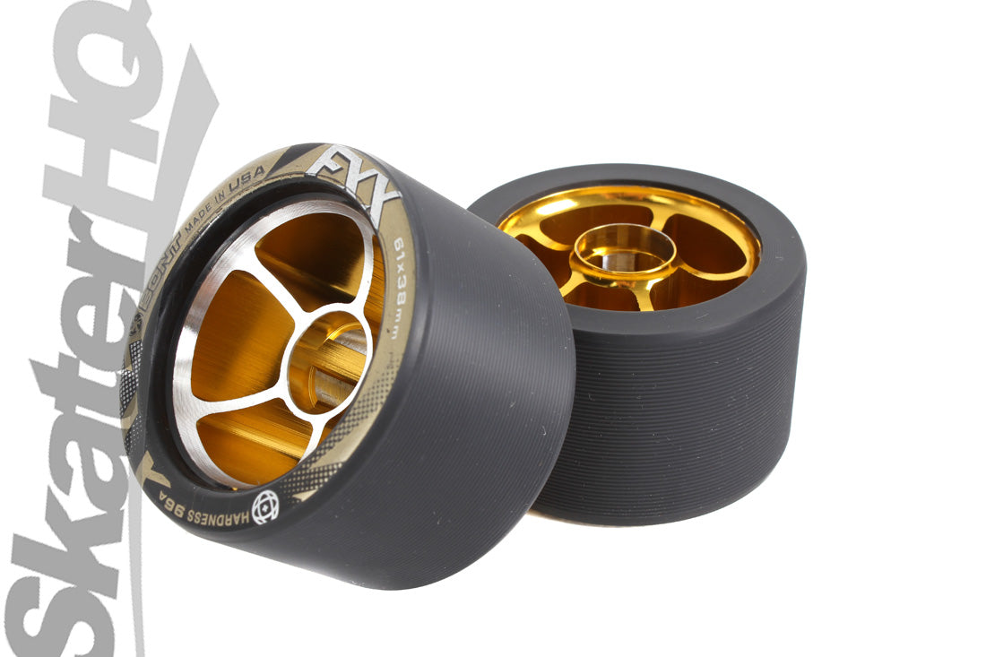 Bont Quad FXX 61mm/96a 8pk - Black/Gold Roller Skate Wheels