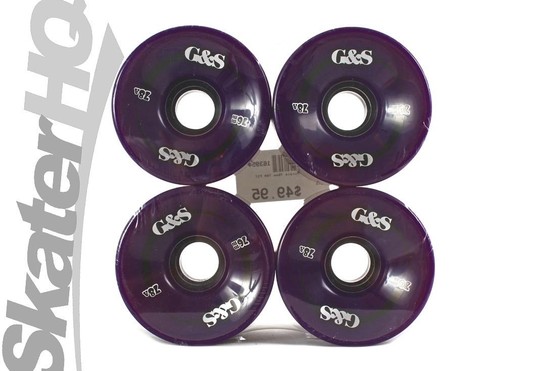 G &amp; S Wheels Purple 76mm 78A Skateboard Wheels