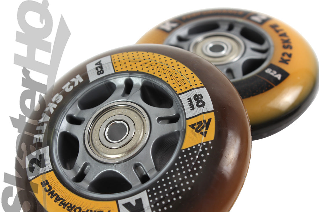 K2 Wheel 8pk 80mm 82a w/ ILQ7 Bearings Inline Rec Wheels