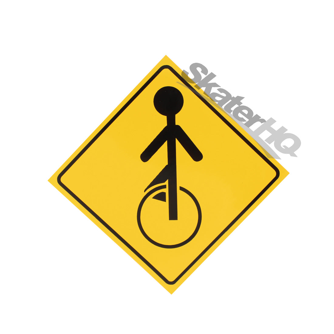 UDC Caution Unicycle Sticker - Small Stickers