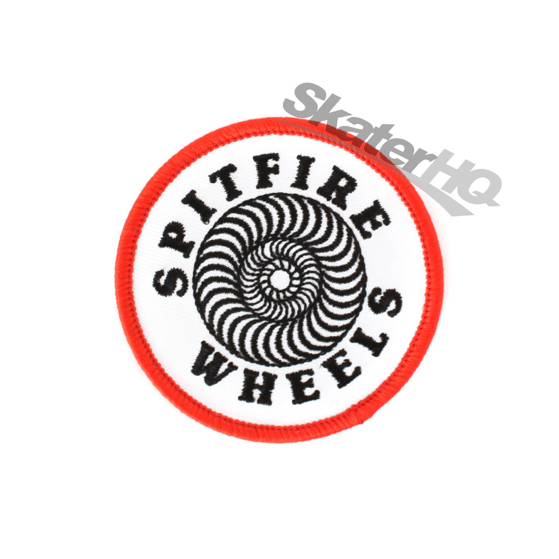 Spitfire Patch Classic Swirl Sticker - White/Black/Red Skateboard Accessories