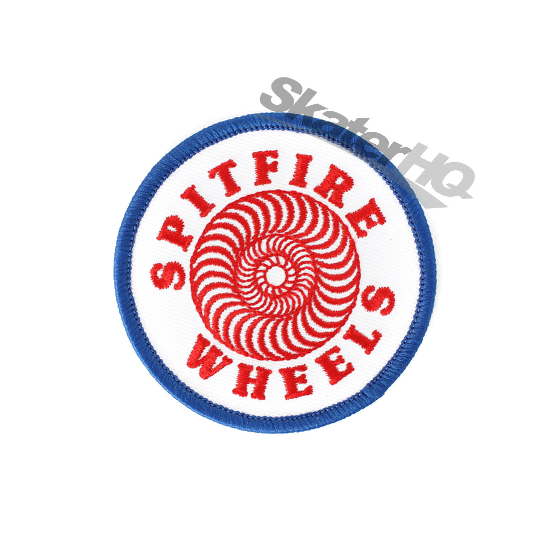 Spitfire Patch Classic Swirl Sticker - White/Blue/Red Skateboard Accessories