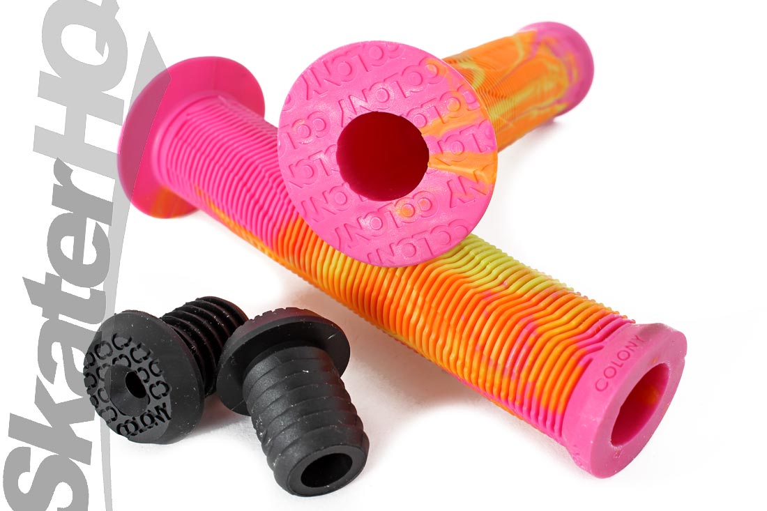 Colony Much Room Technicolour Grips - Pink/Orange Scooter Grips