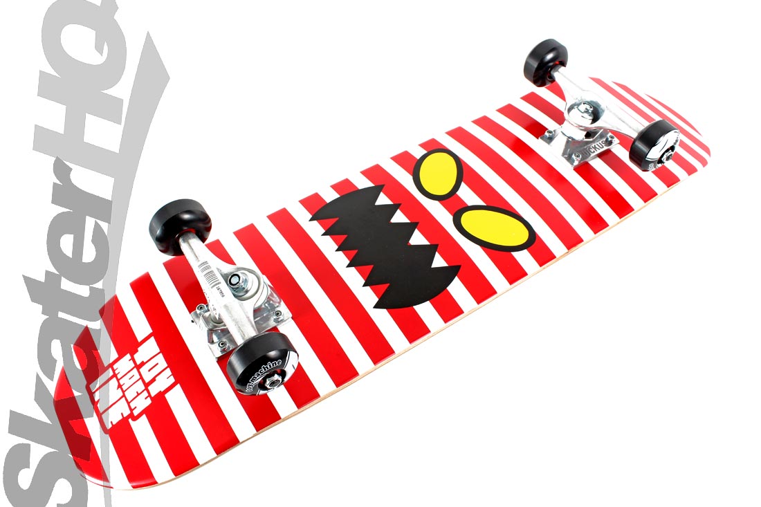 Toy Machine Monster Face Stripe 8.125 Complete - Red Skateboard Completes Modern Street