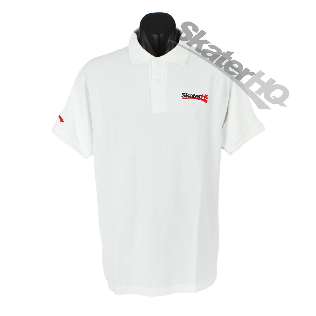 Skater HQ Adult Swoosh Polo Shirt - White Apparel Skater HQ Clothing