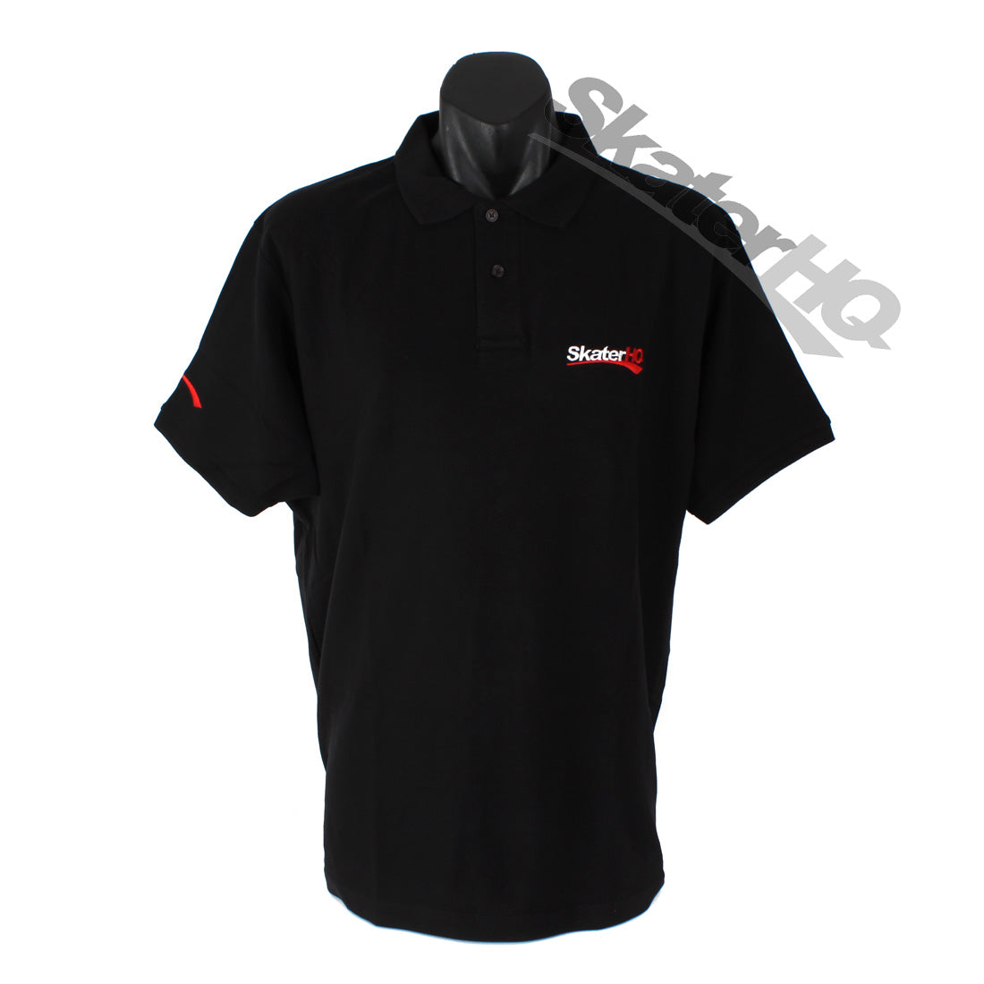 Skater HQ Adult Swoosh Polo Shirt - Black Apparel Skater HQ Clothing