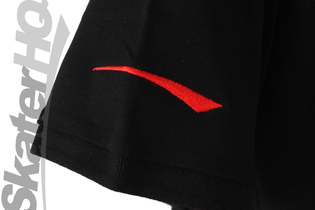 Skater HQ Adult Swoosh Polo Shirt - Black Apparel Skater HQ Clothing