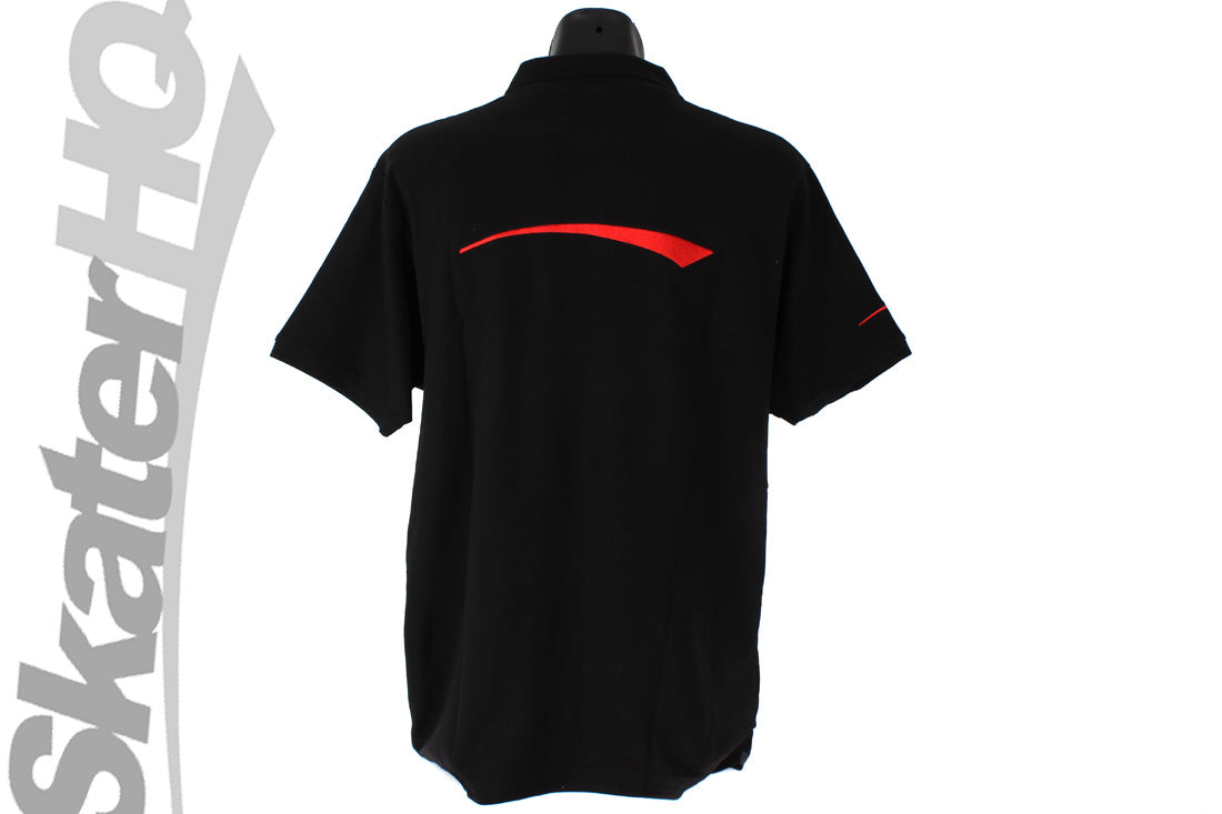 Skater HQ Adult Swoosh Polo Shirt - Black Apparel Skater HQ Clothing