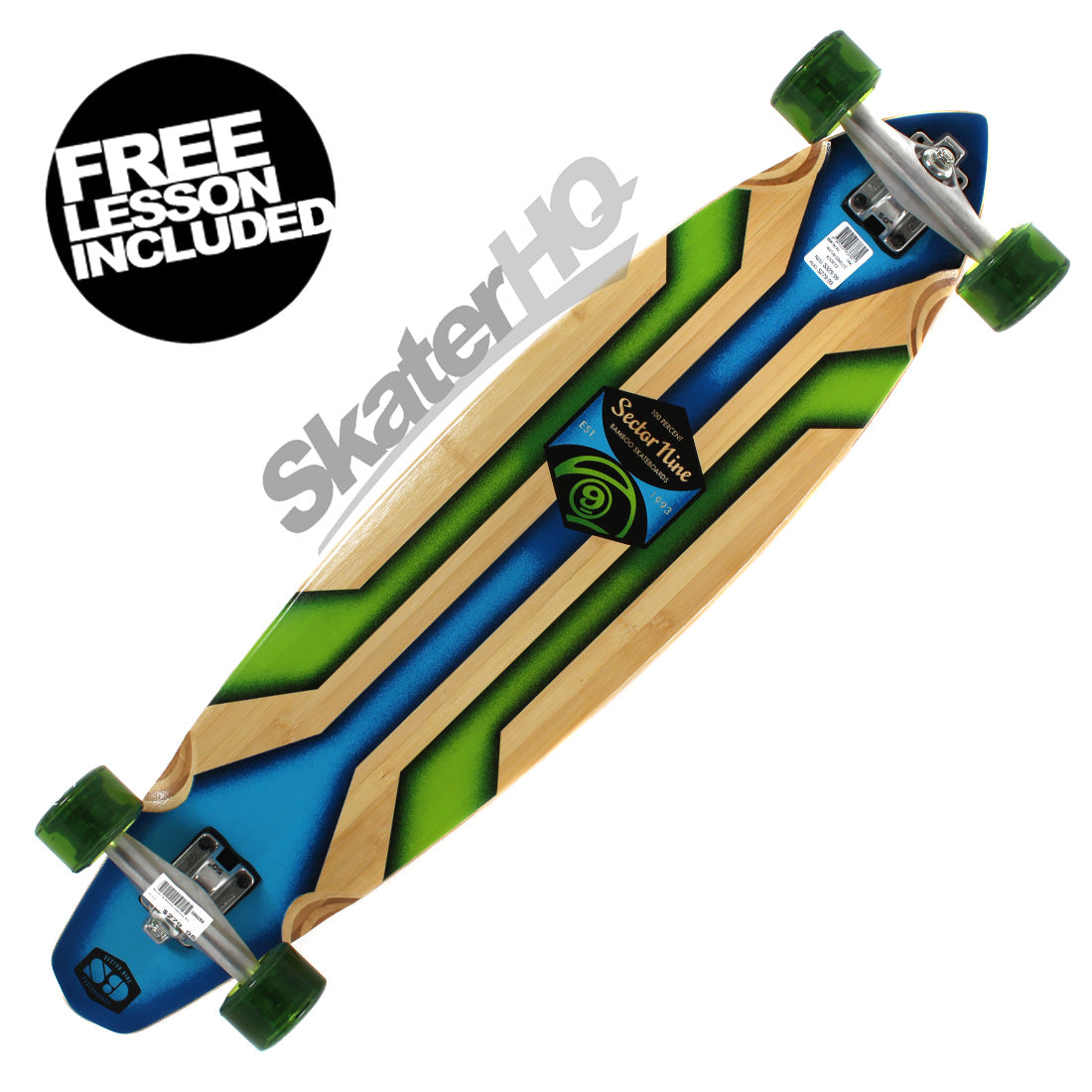 Sector 9 Rhythm Complete - Natural/Green Skateboard Completes Longboards