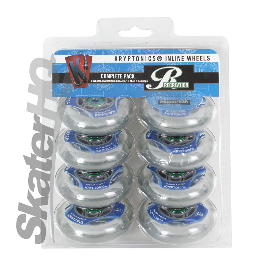 Kryptonics Vectra 80mm/82a 8pk w/ Bearings Inline Rec Wheels