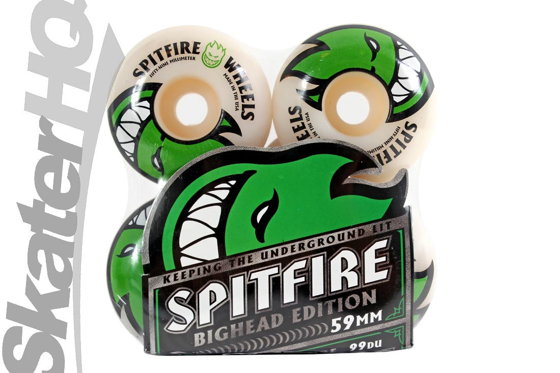Spitfire Bighead 59mm/99A - White/Green Skateboard Wheels