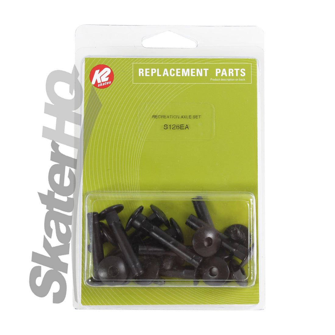 K2 Axle Set w/ Hex Lock - Black Inline Hardware and Parts