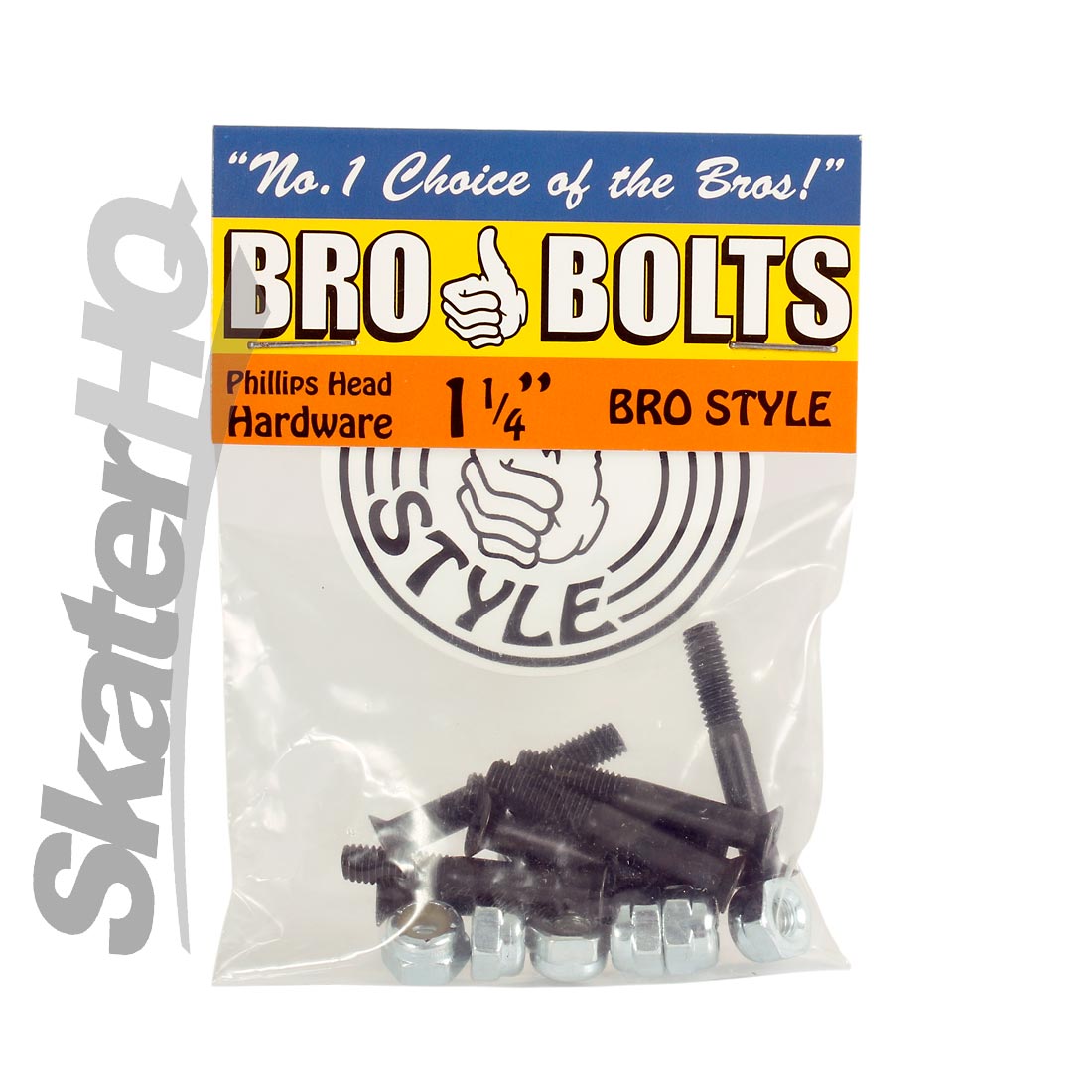 Bro Style 1.25 Phillip Bolts - Black Skateboard Hardware and Parts