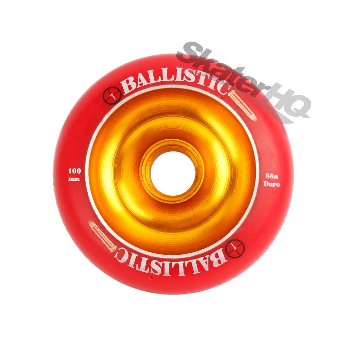 Ballistic Infinity Metal Core 100mm/88a - Red/Gold Scooter Wheels