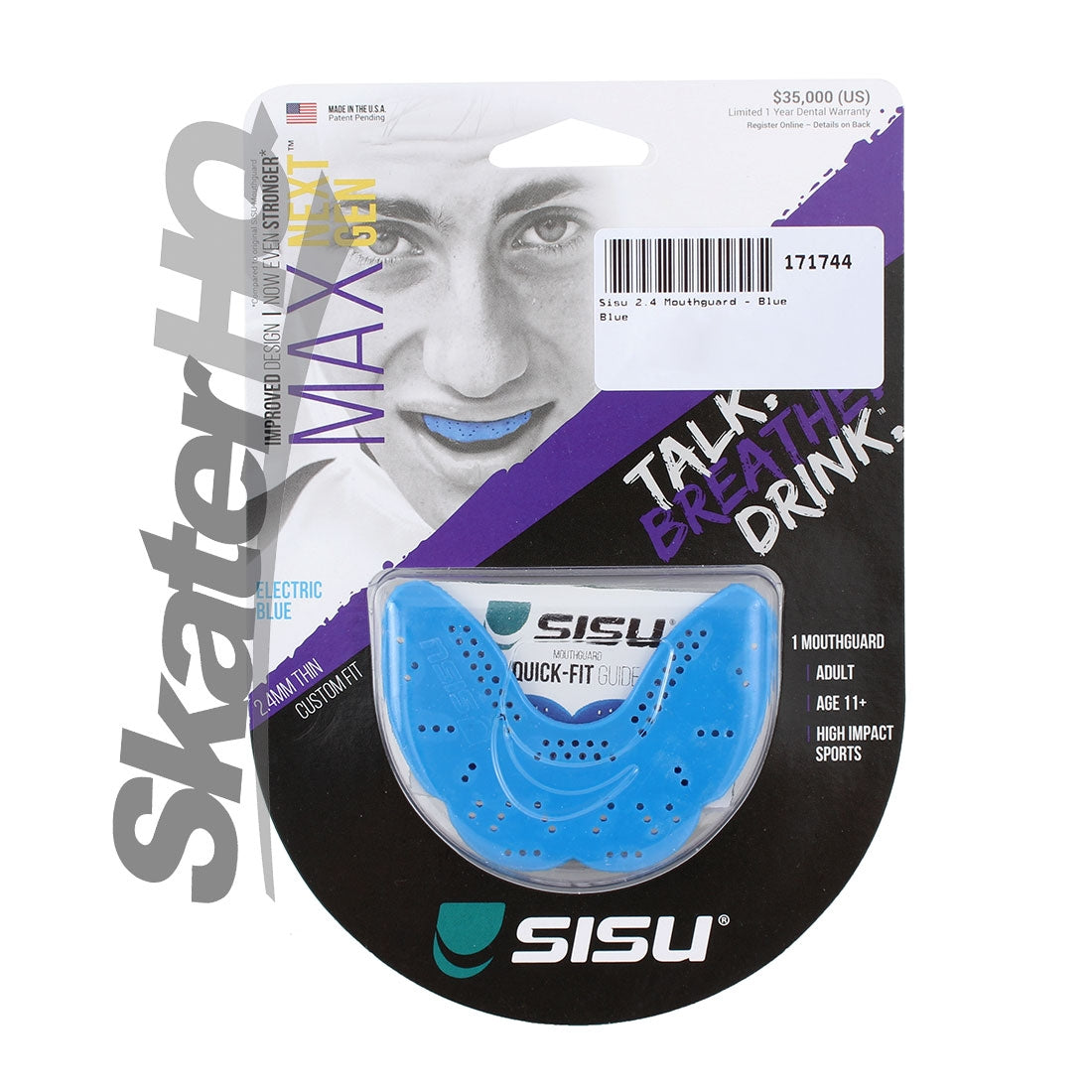 SISU MAX Mouthguard 2.4 - Electric Blue Protective Mouthguards