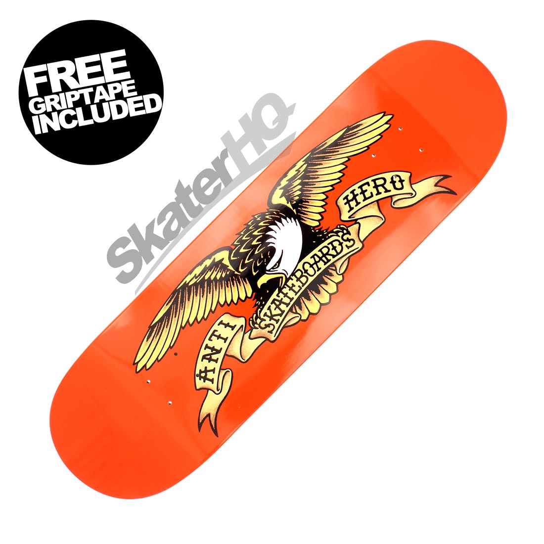 Antihero Classic Eagle 9.0 Deck - Orange Skateboard Decks Modern Street