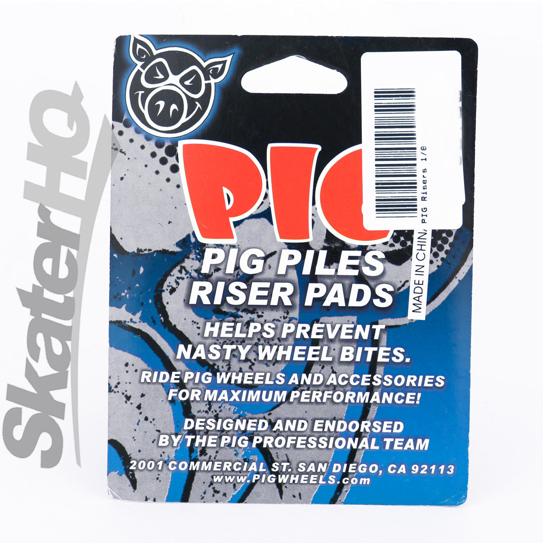 PIG Risers 1/8 Hard - Blue Skateboard Hardware and Parts