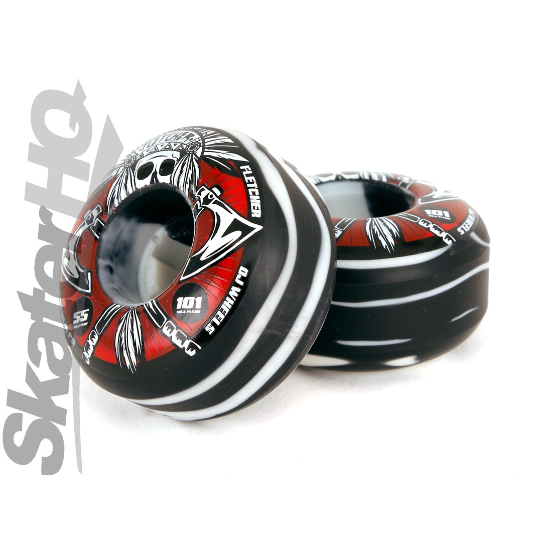OJs Fletcher Tomahawk 53mm - Black/White Swirl Skateboard Wheels