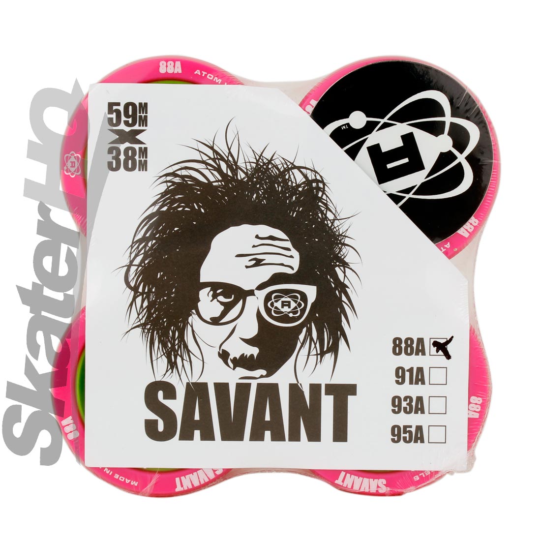 Atom Savant 59x38mm/88a 4pk - Pink Roller Skate Wheels