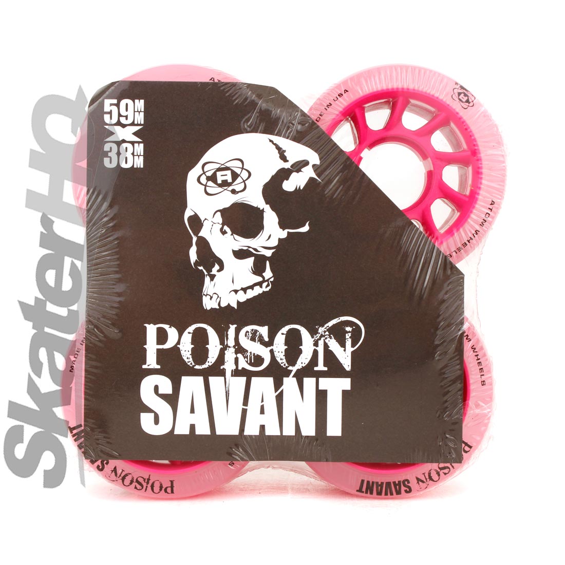 Atom Poison Savant 59x38mm/84A 4pk - Pink Roller Skate Wheels