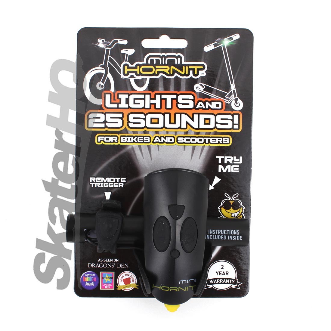 Hornit Mini Noise Maker &amp; Light - Black/Yellow Scooter Accessories