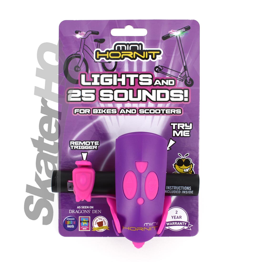 Hornit Mini Noise Maker &amp; Light - Purple/Pink Scooter Accessories
