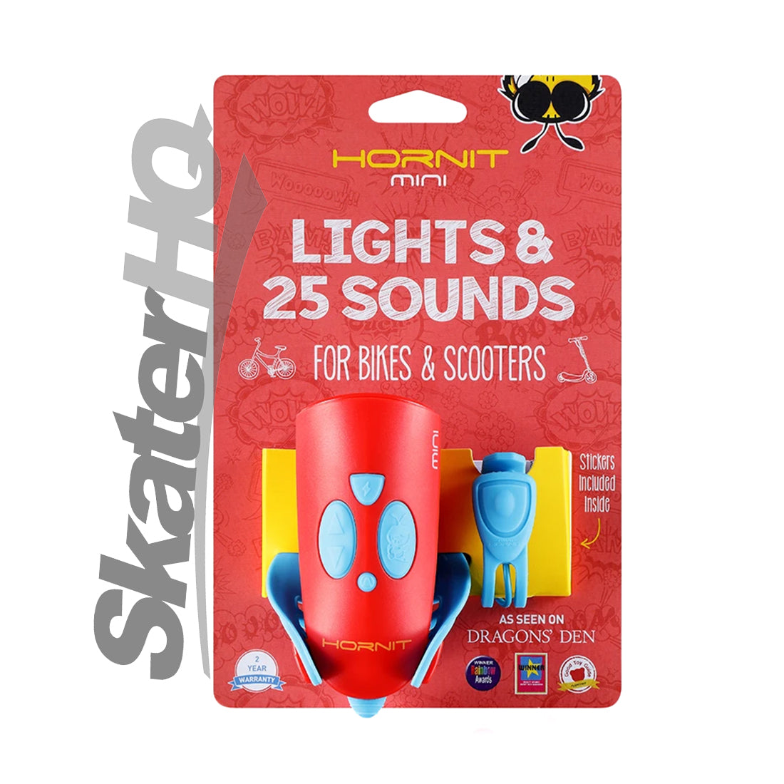 Hornit Mini Noise Maker & Light - Red/Blue Scooter Accessories