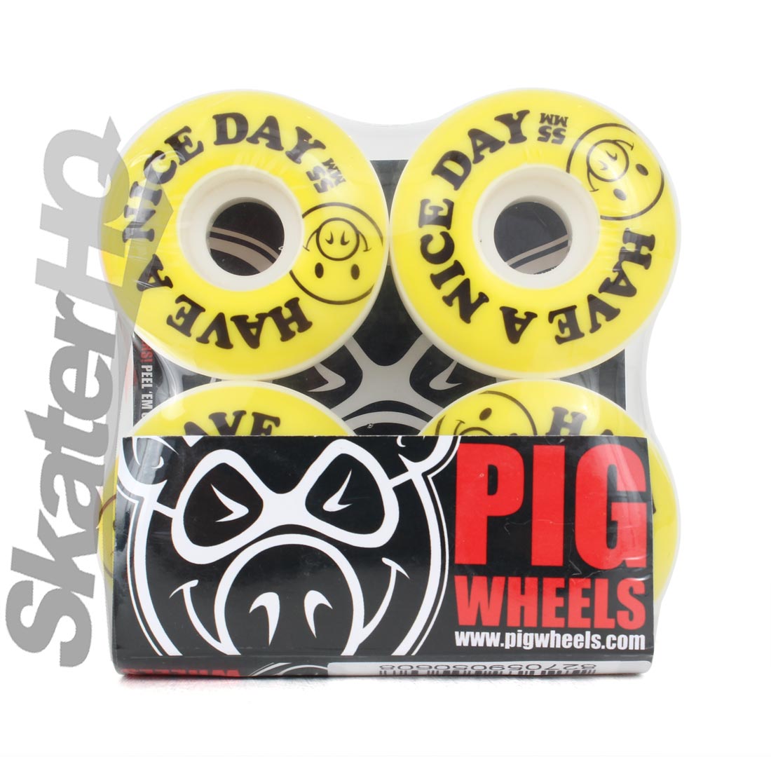 PIG Nice Day 55mm - White/Yellow Skateboard Wheels