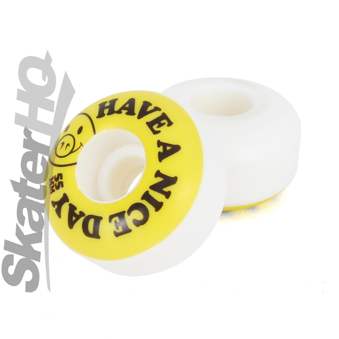 PIG Nice Day 55mm - White/Yellow Skateboard Wheels