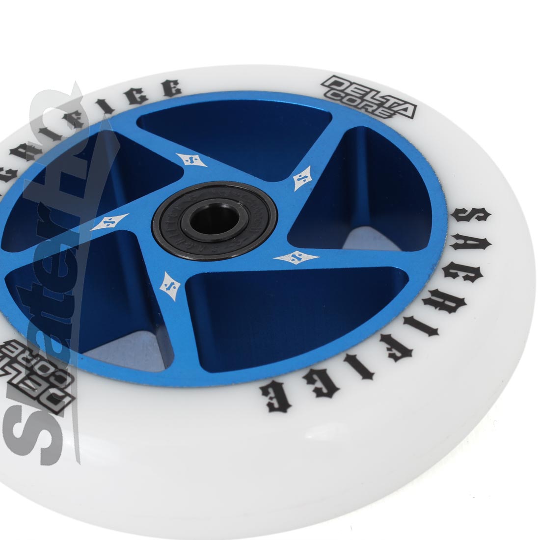 Sacrifice Delta Core 110mm Wheel - White/Blue Scooter Wheels