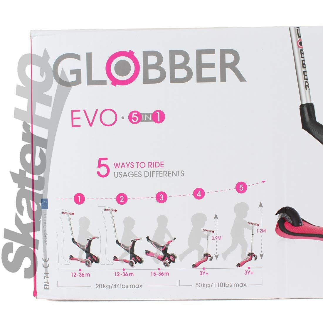 Globber EVO Comfort Convertible - Pink Scooter Completes Rec