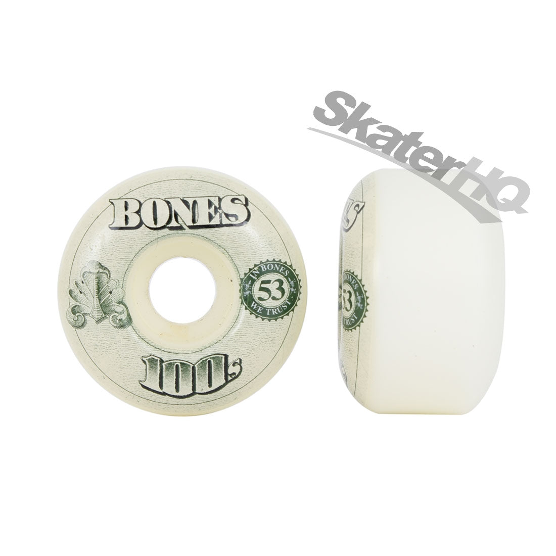 Bones OG 100s Money 53mm - White Skateboard Wheels