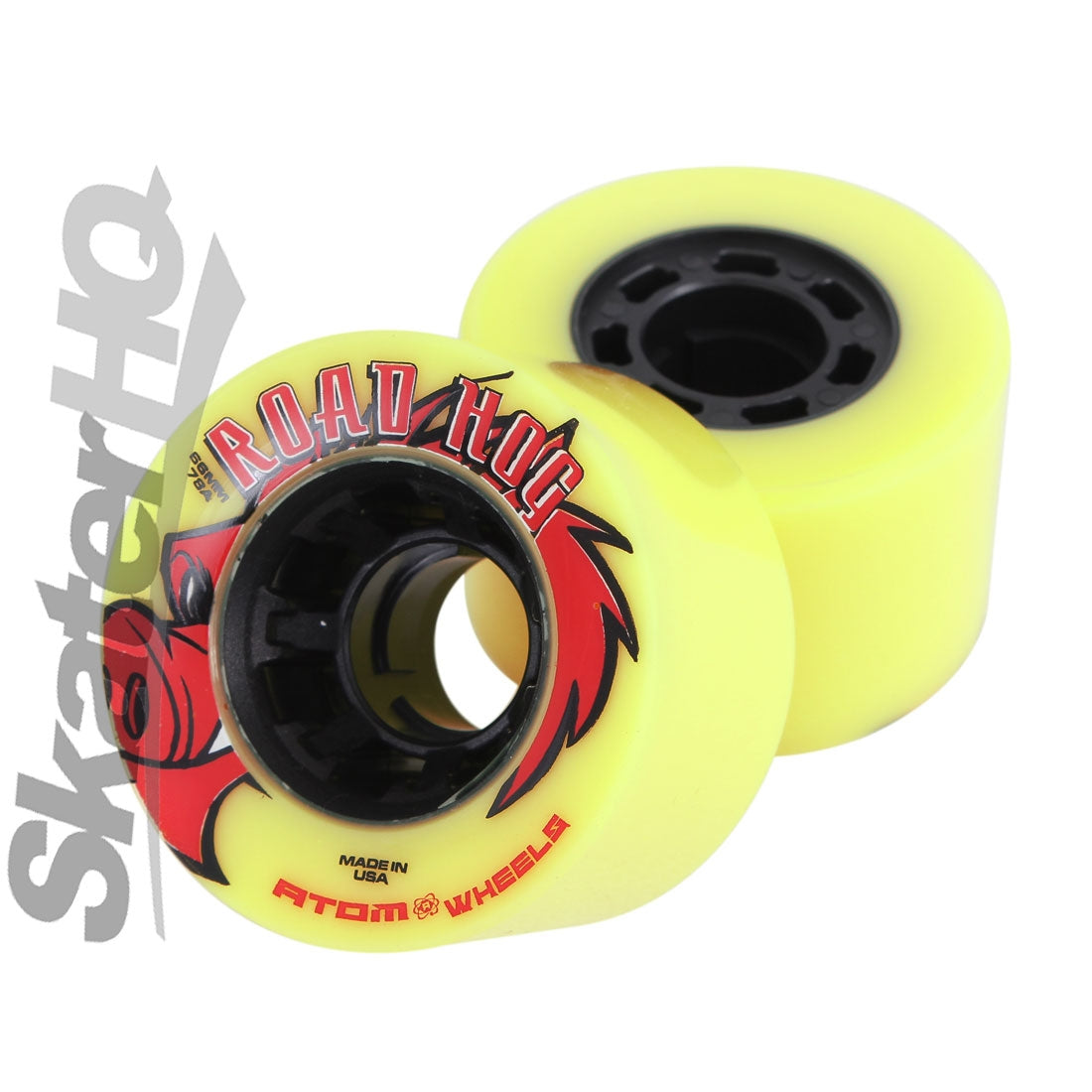Atom Road Hog Quad 66x38mm/78a 4pk - Yellow Roller Skate Wheels