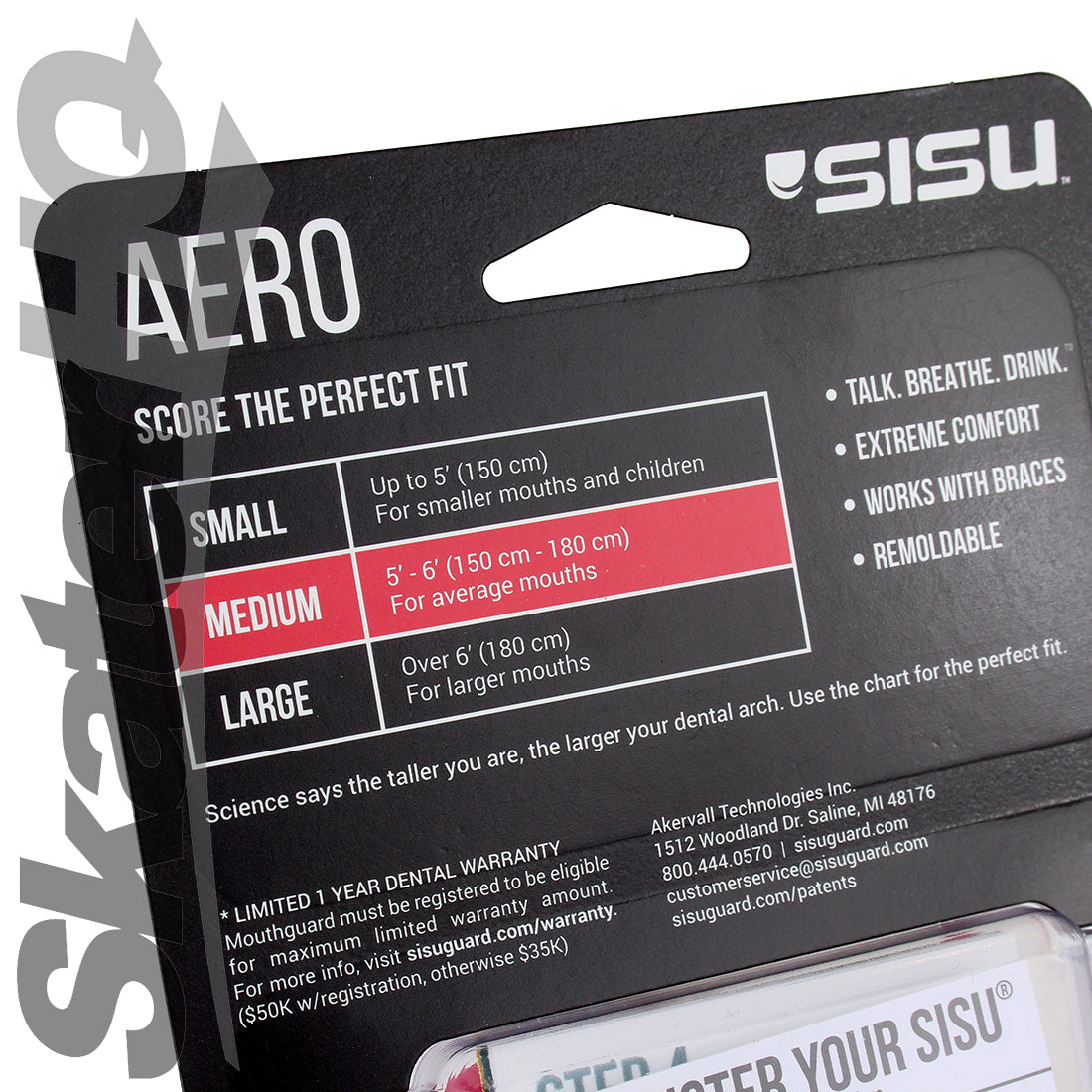 SISU AERO Mouthguard 1.6 Medium - Charcoal Black Protective Mouthguards