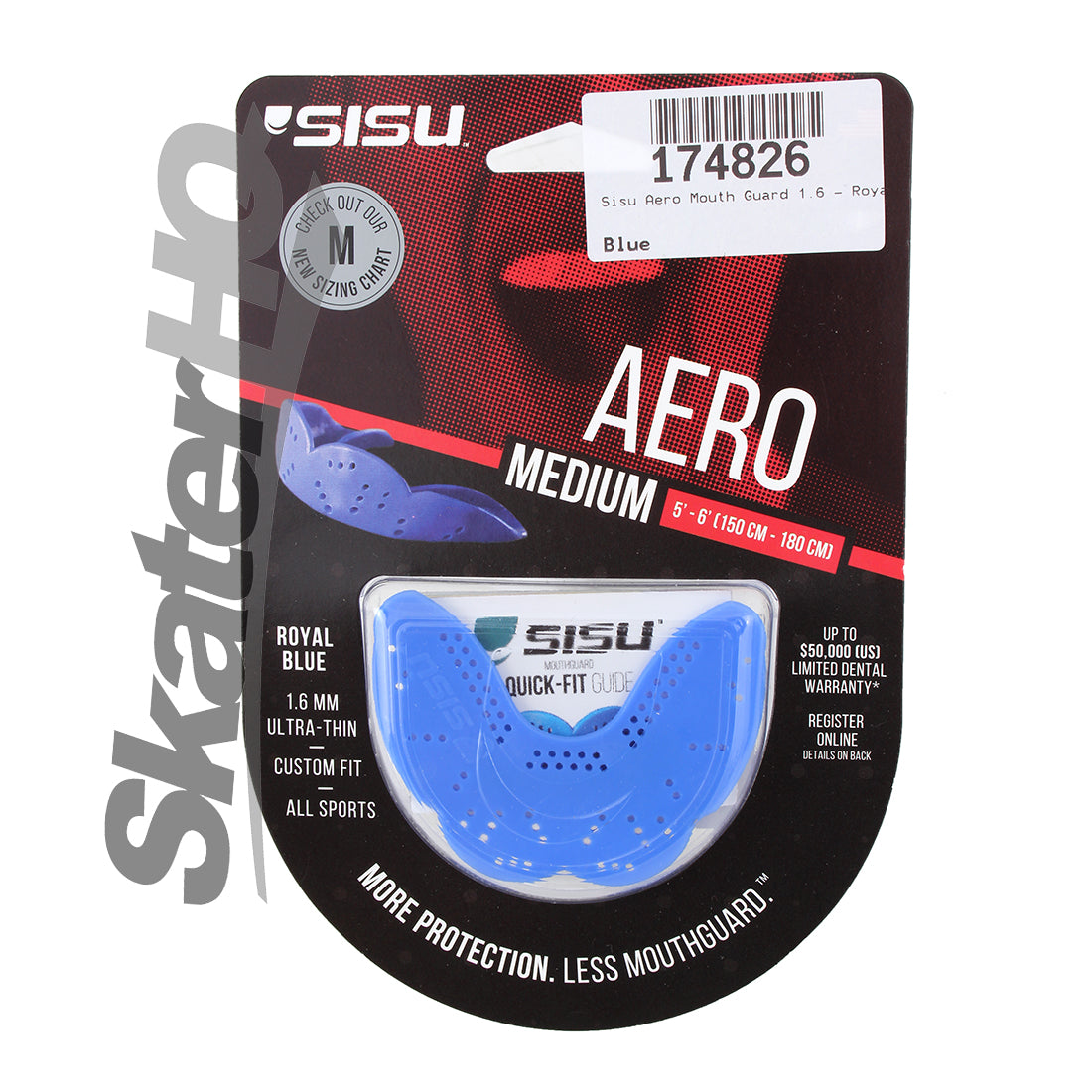 SISU AERO Mouthguard 1.6 Medium - Electric Blue Protective - Mouthguards
