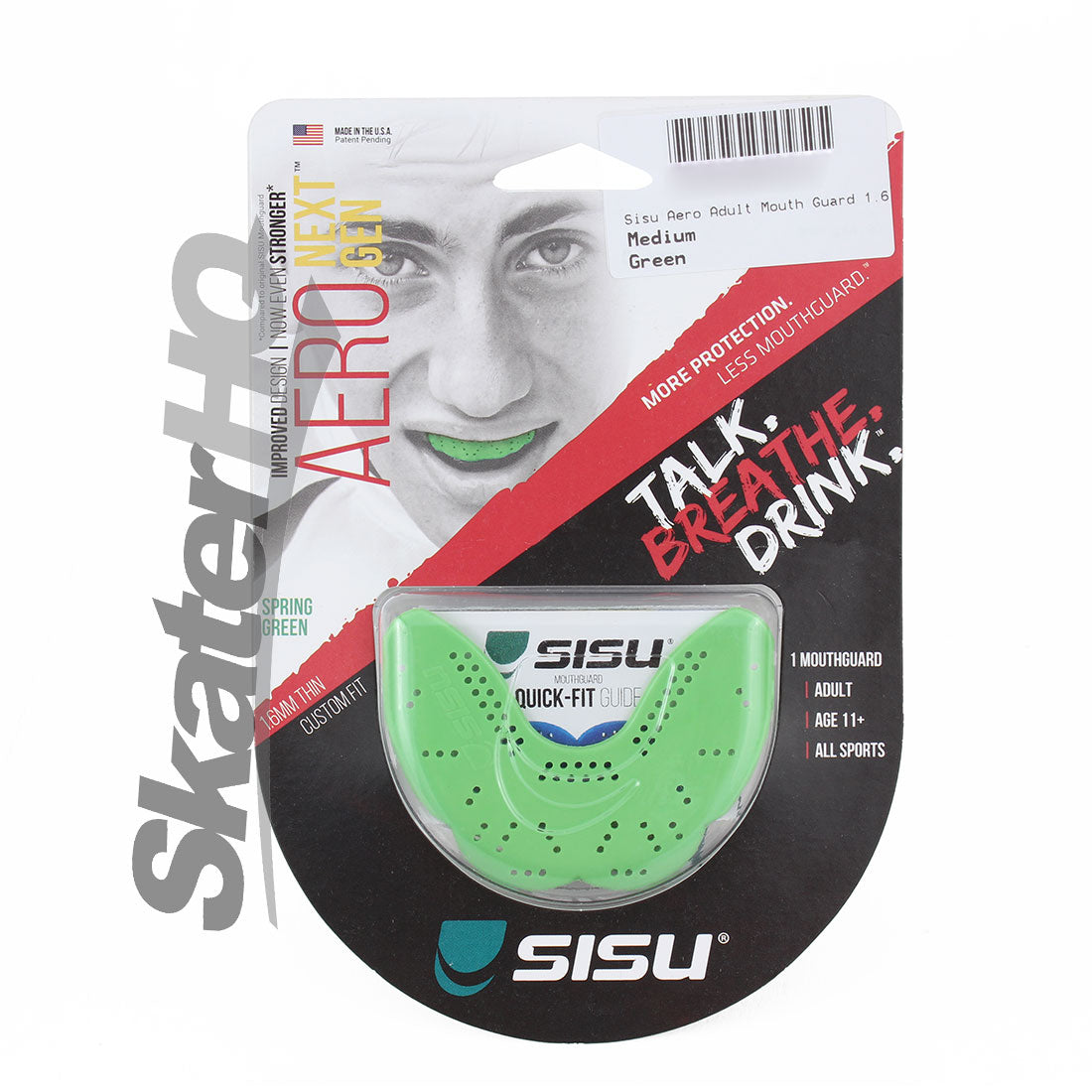 SISU Aero Mouthguard 1.6 Medium - Spring Green Protective Mouthguards