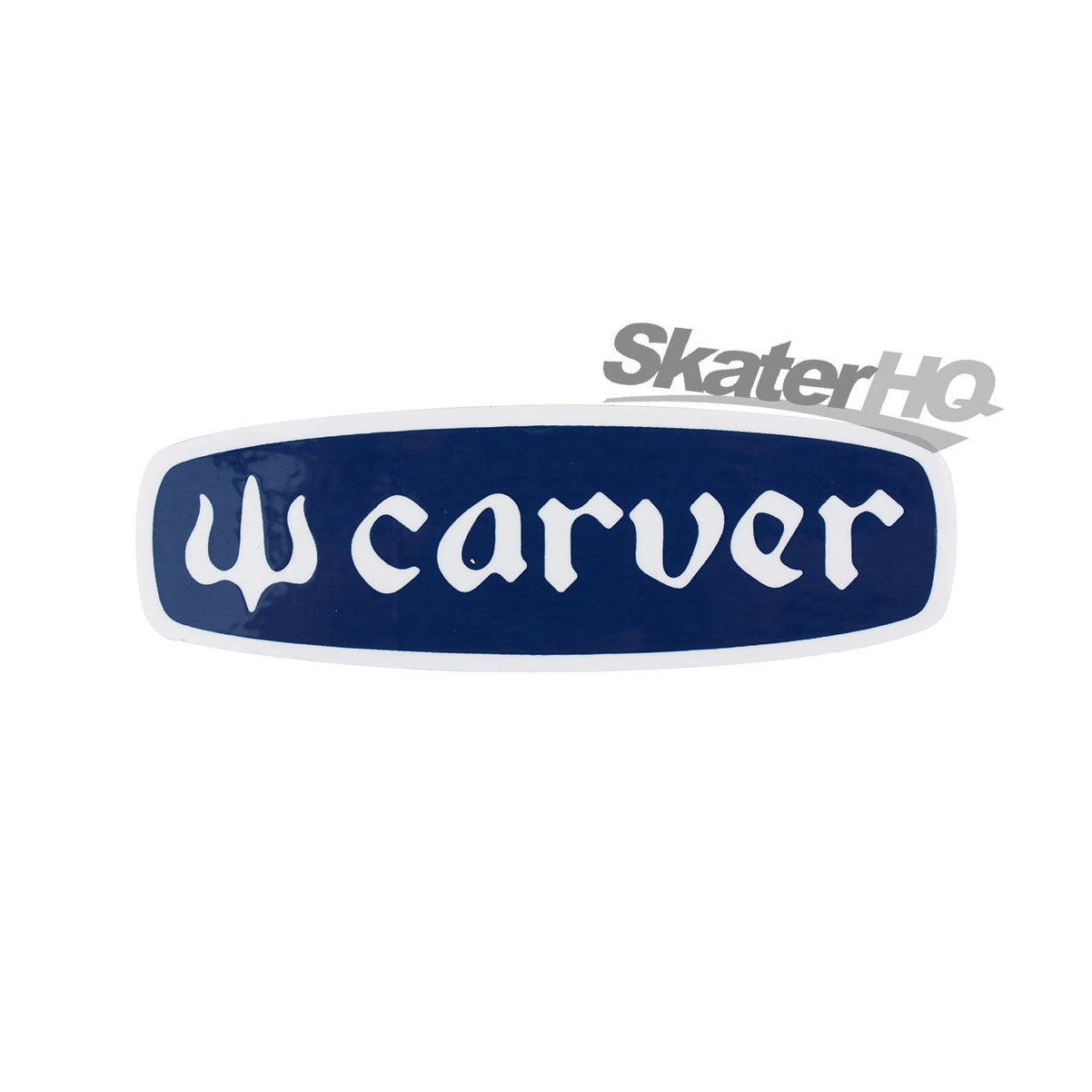 Carver Text Logo Mini Sticker - Navy Stickers
