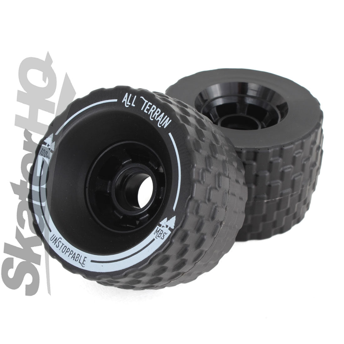 MBS All-Terrain 100mm Wheels 4pk - Black Skateboard Wheels