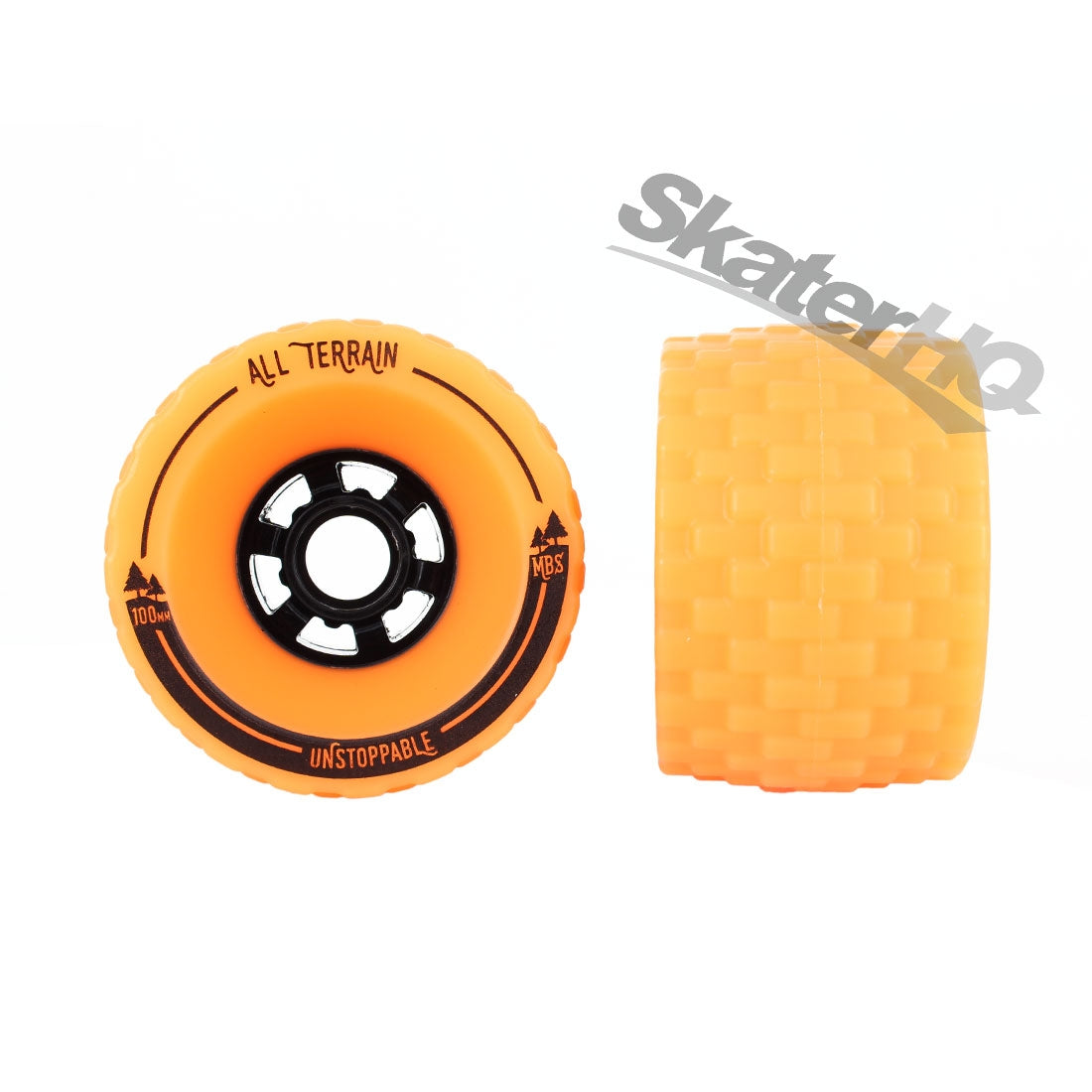 MBS All-Terrain 100mm Wheels 4pk - Orange Skateboard Wheels