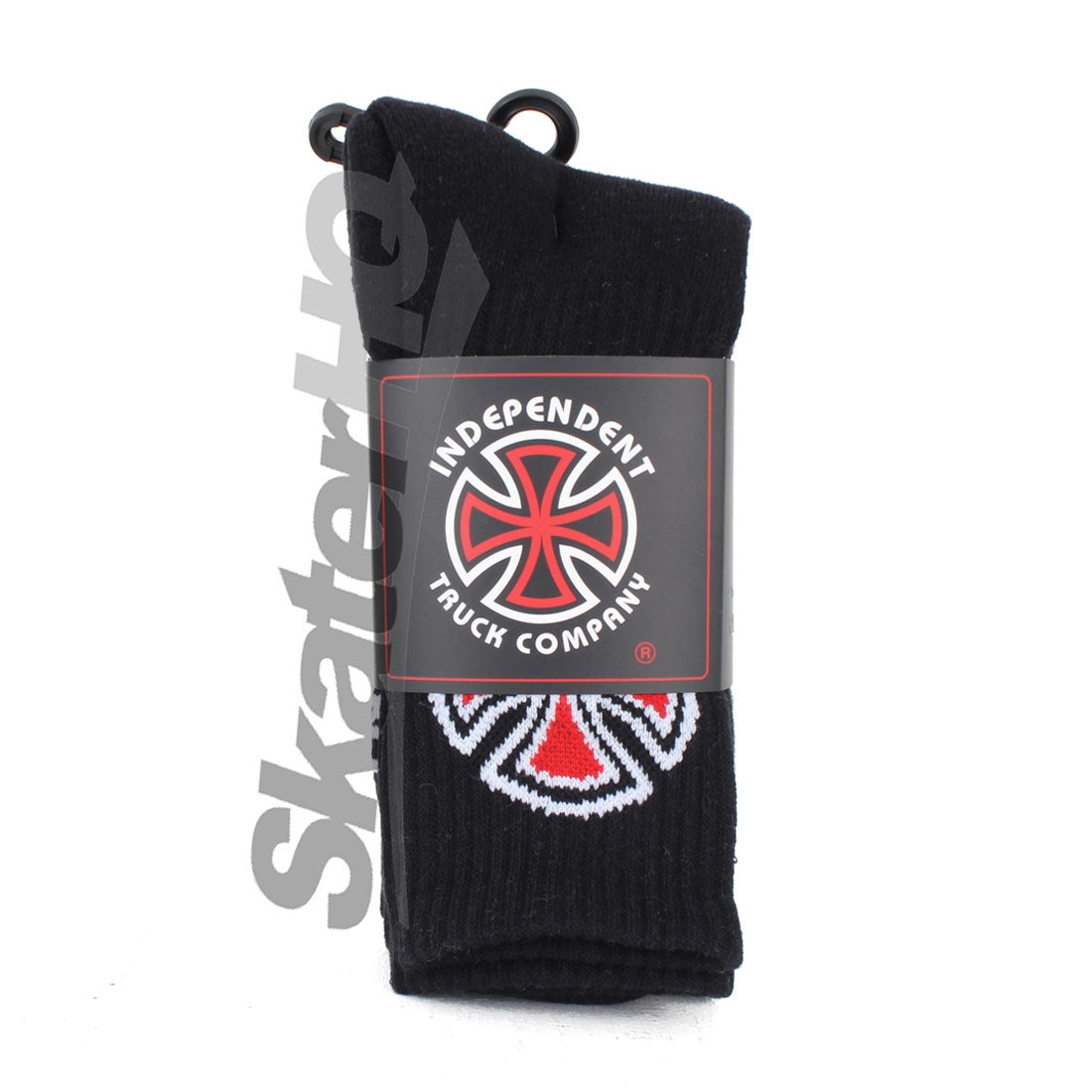 Independent Bar Cross Crew Sock 4pk - Black Apparel Socks