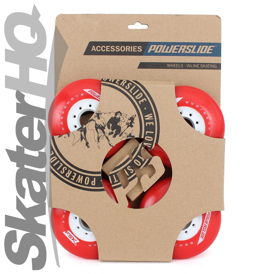 Powerslide Free Skate 84mm/88a 4pk - Red Inline Rec Wheels