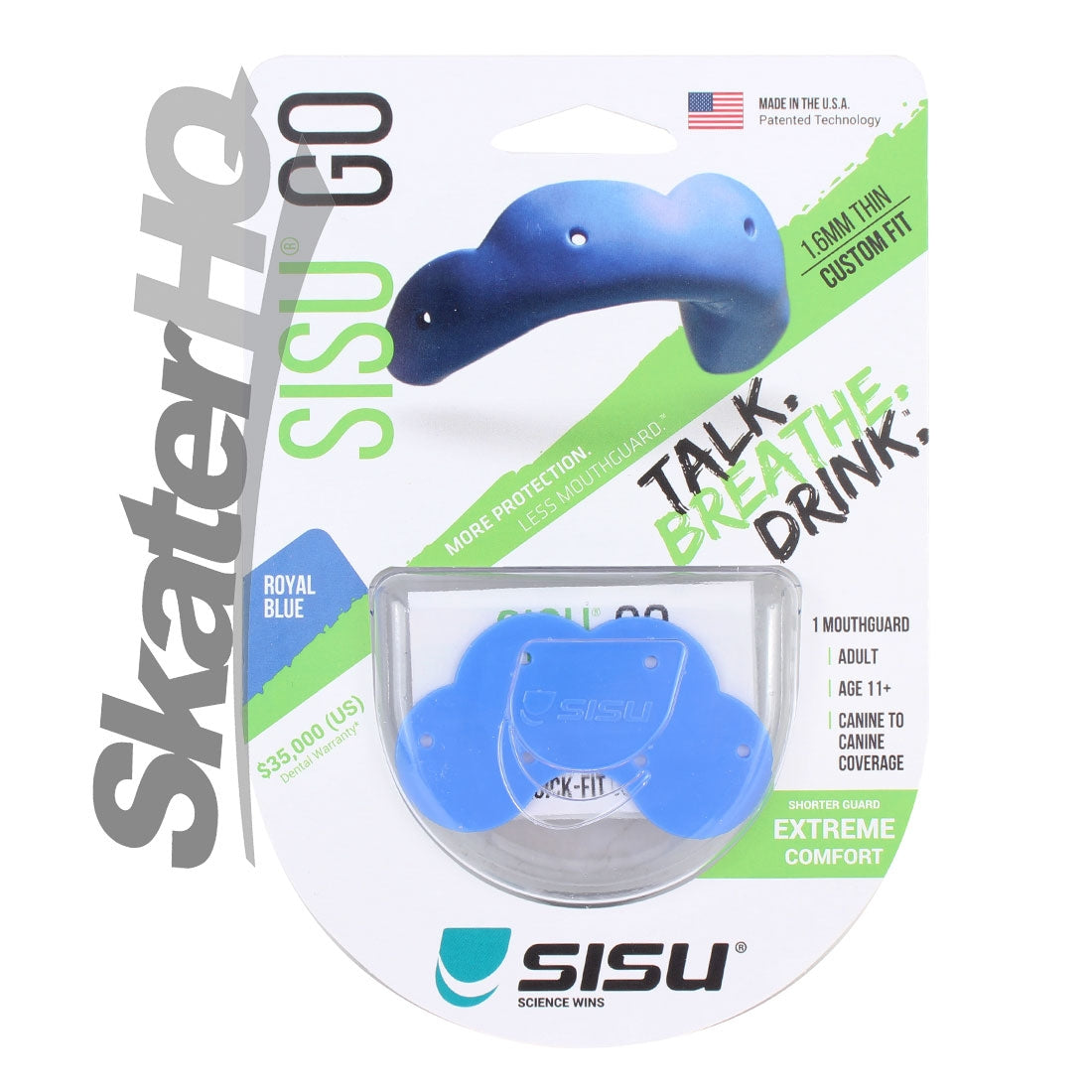 SISU GO Adult Mouthguard - Royal Blue Protective - Mouthguards